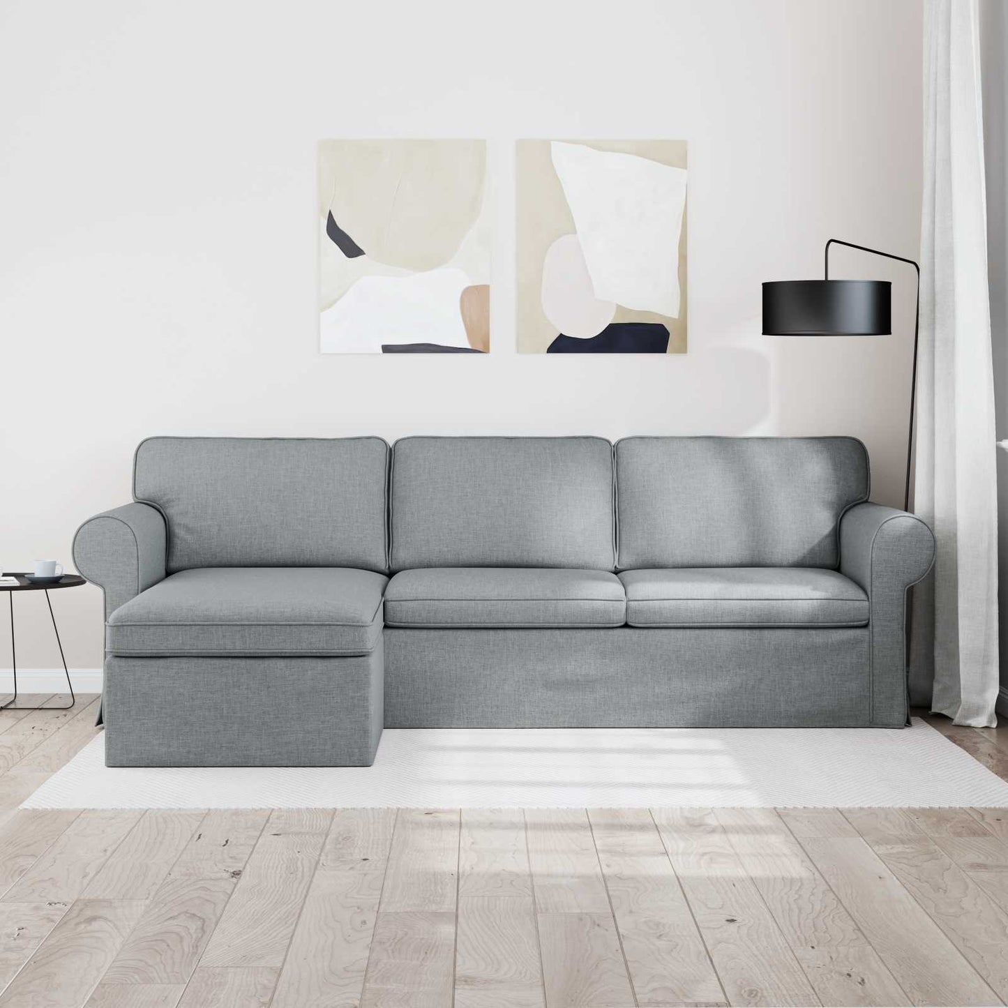 Divano Grigio chiaro 245 x 138 x 80 cm Tessuto
