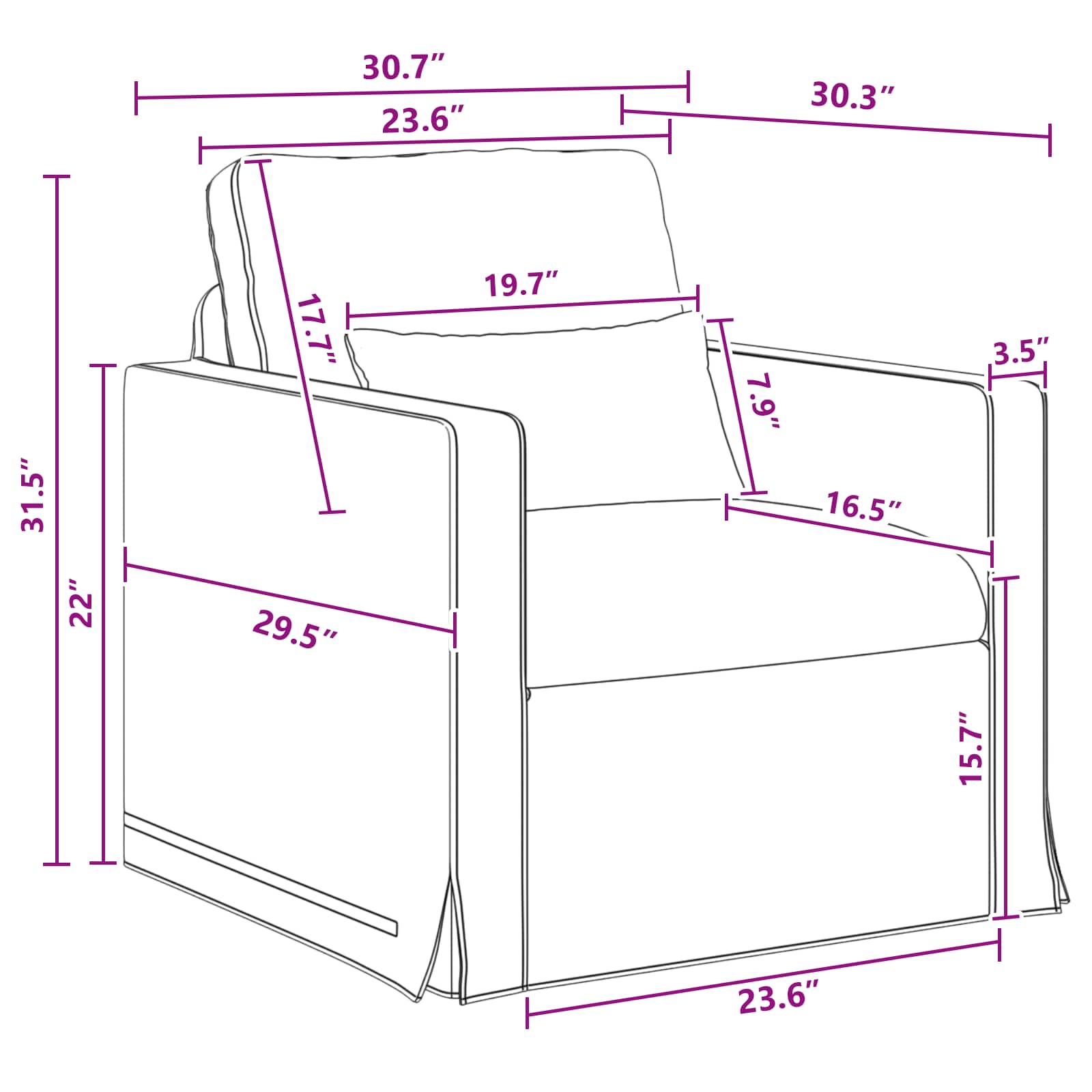 Divano Grigio scuro 78 x 78 x 80 cm Tessuto | homemem39