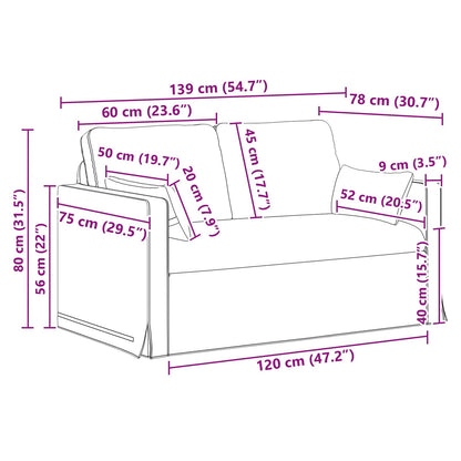 Divano Grigio scuro 139 x 78 x 80 cm Tessuto