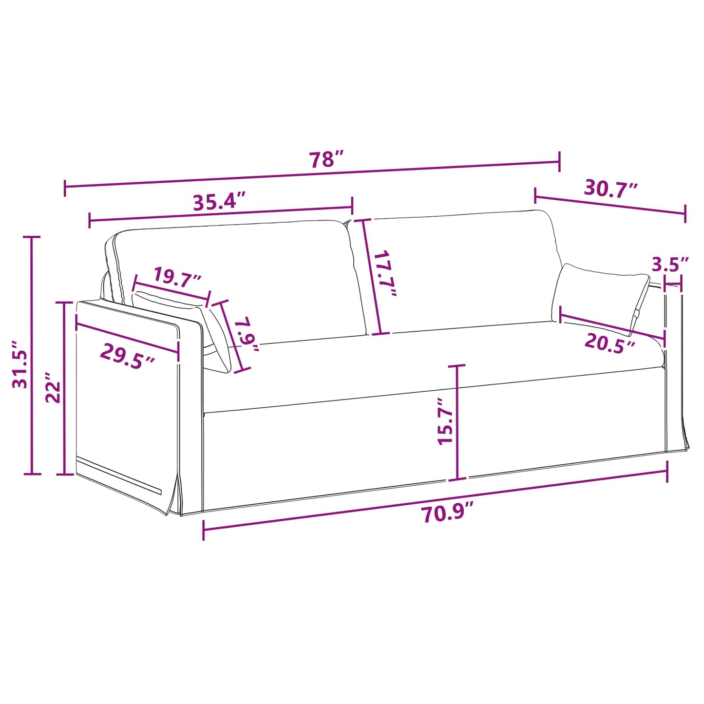 Divano Grigio scuro 158 x 78 x 80 cm Tessuto | homemem39