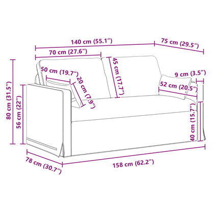Divano 140cm Nero Metallo