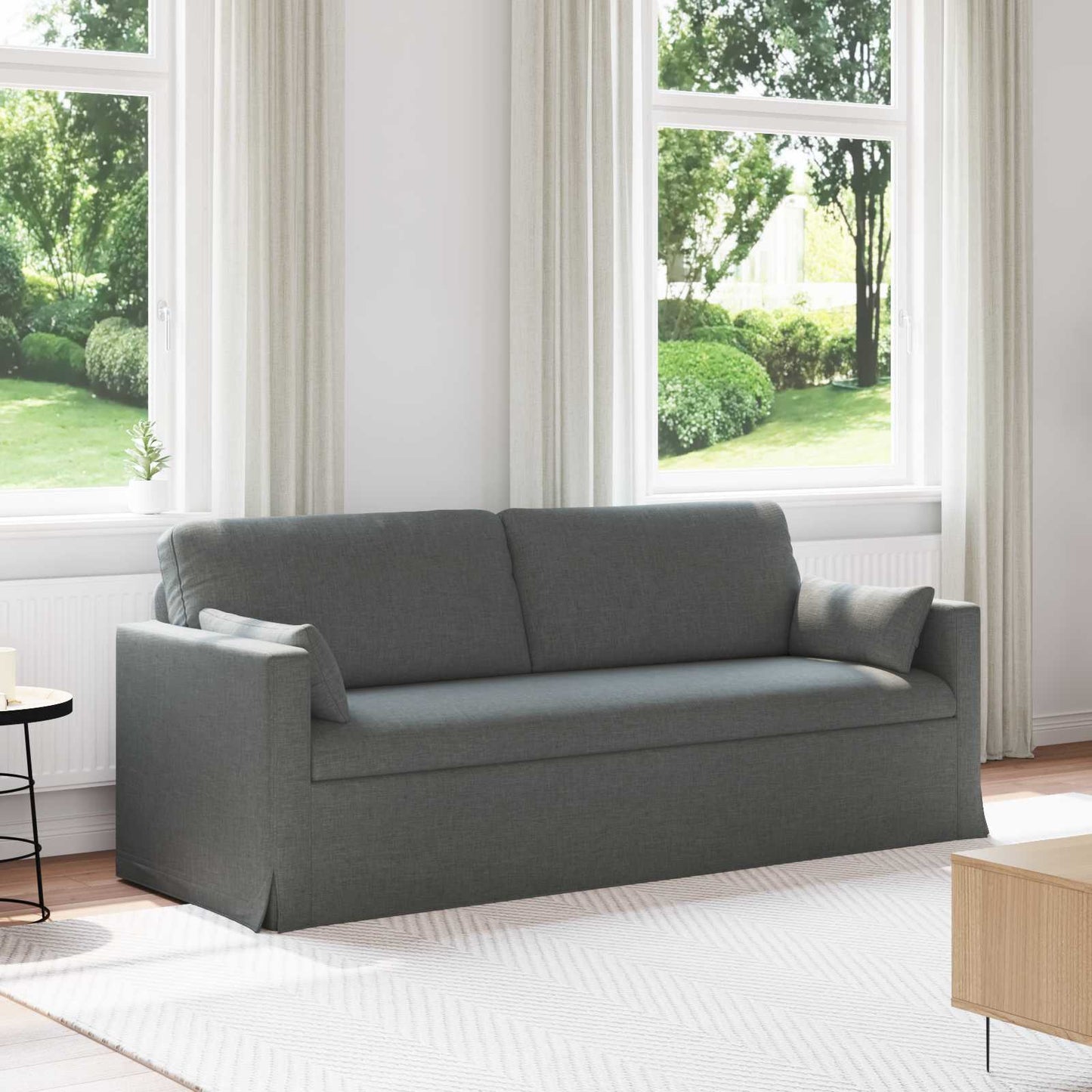 Divano Grigio scuro 198 x 78 x 80 cm Tessuto | homemem39