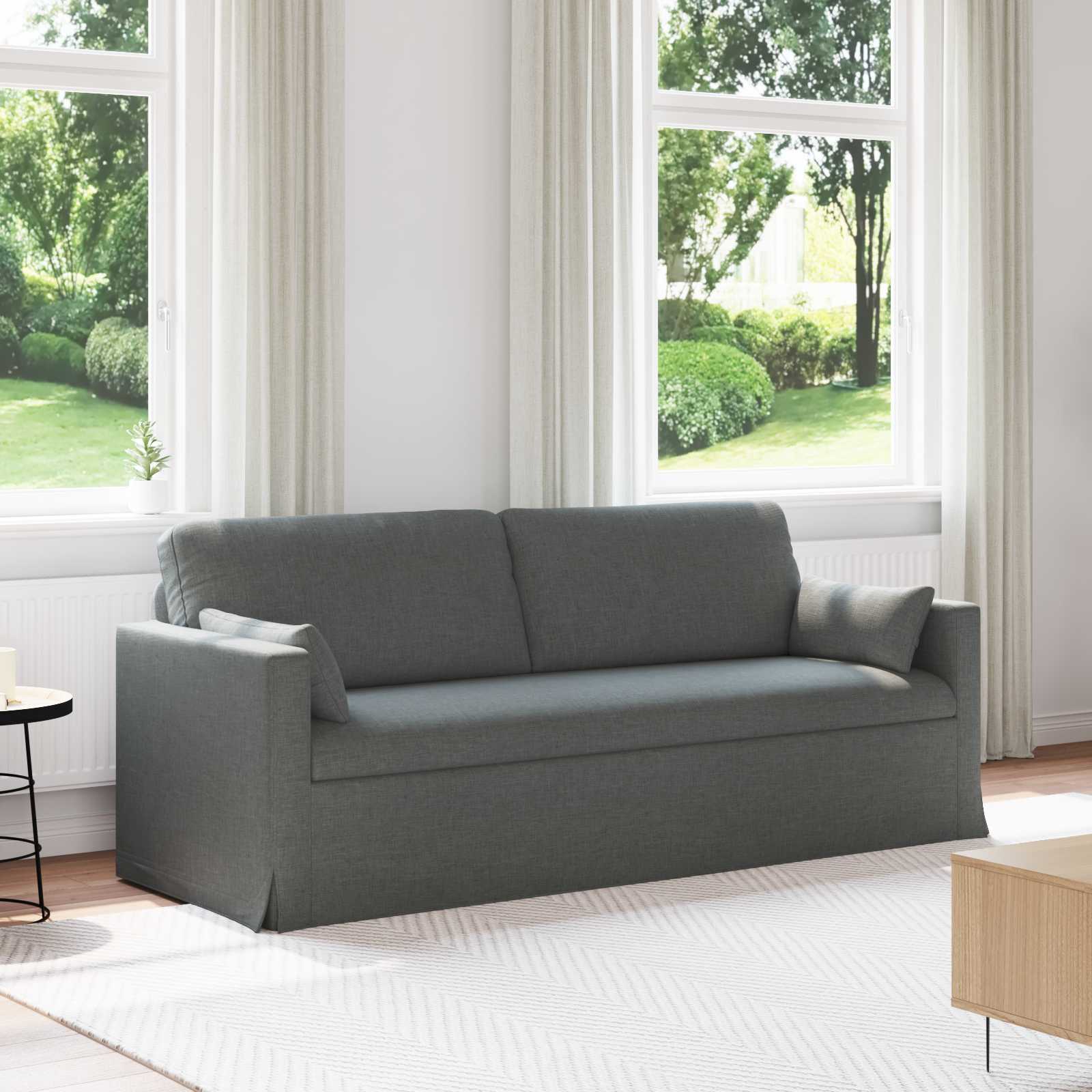 Divano Grigio scuro 198 x 78 x 80 cm Tessuto | homemem39