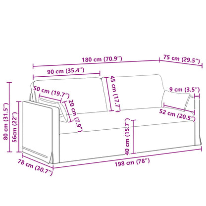 Divano Verde Scuro 198 x 78 x 80 cm Tessuto | homemem39