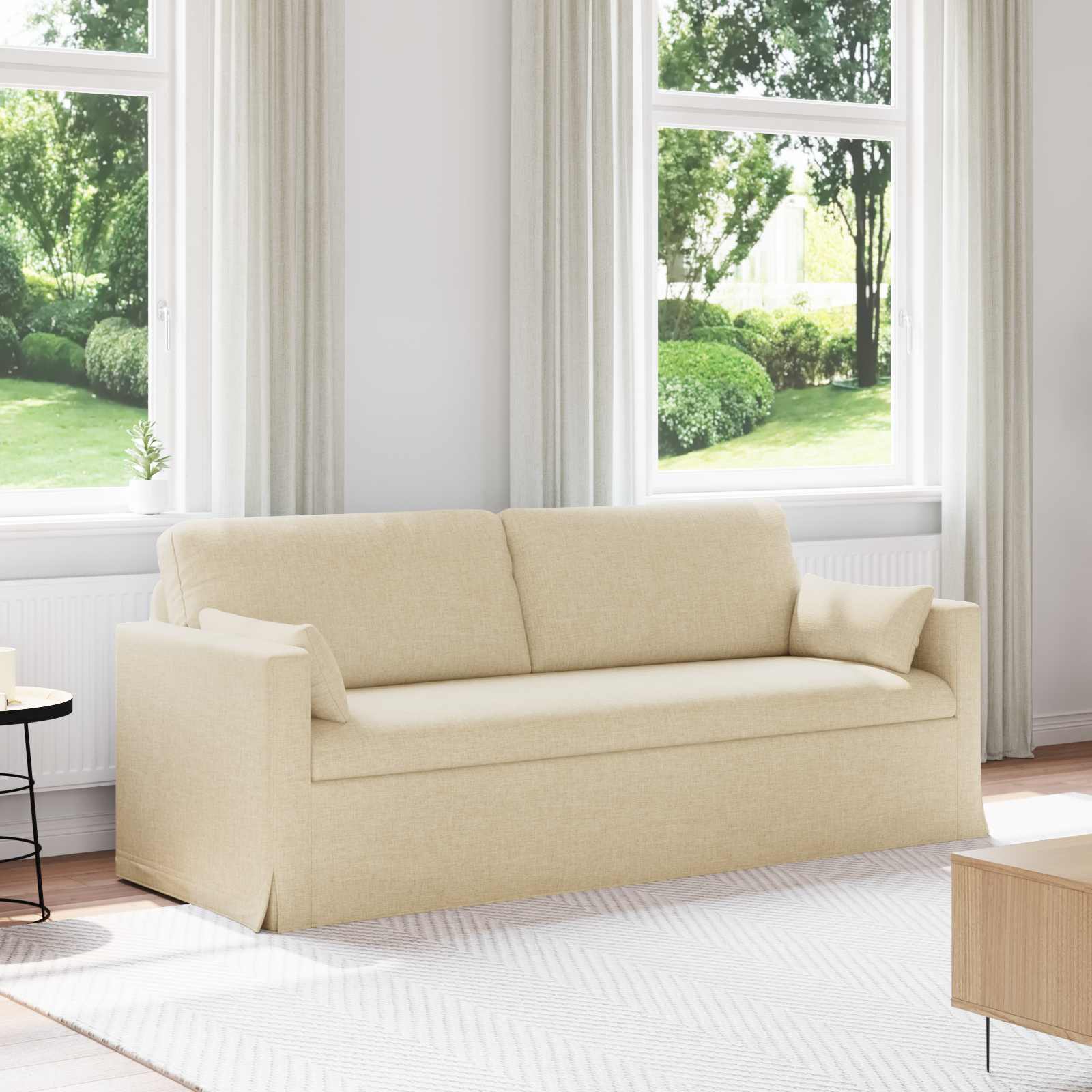 Divano Crema 198 x 78 x 80 cm Tessuto | homemem39