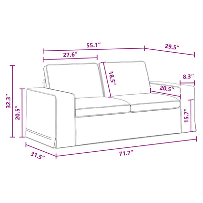 Divano Grigio scuro 182 x 80 x 82 cm Tessuto