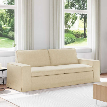 Divano Crema 222 x 80 x 82 cm Tessuto - homemem39