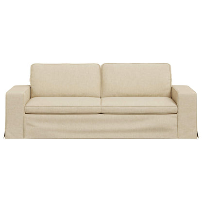 Divano Crema 222 x 80 x 82 cm Tessuto - homemem39
