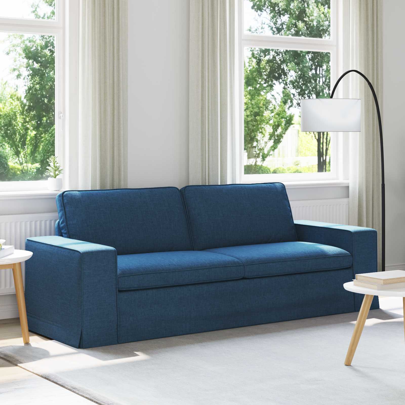 Divano Blu 222 x 80 x 82 cm Tessuto - homemem39
