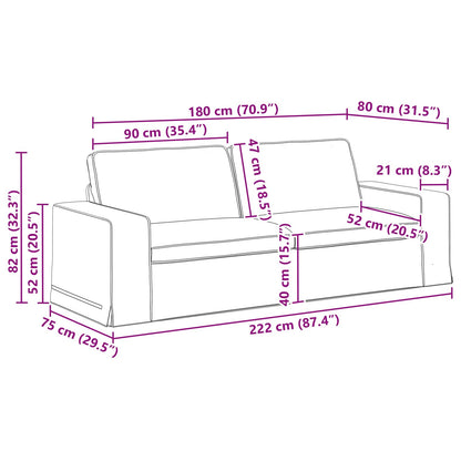 Divano Blu 222 x 80 x 82 cm Tessuto - homemem39