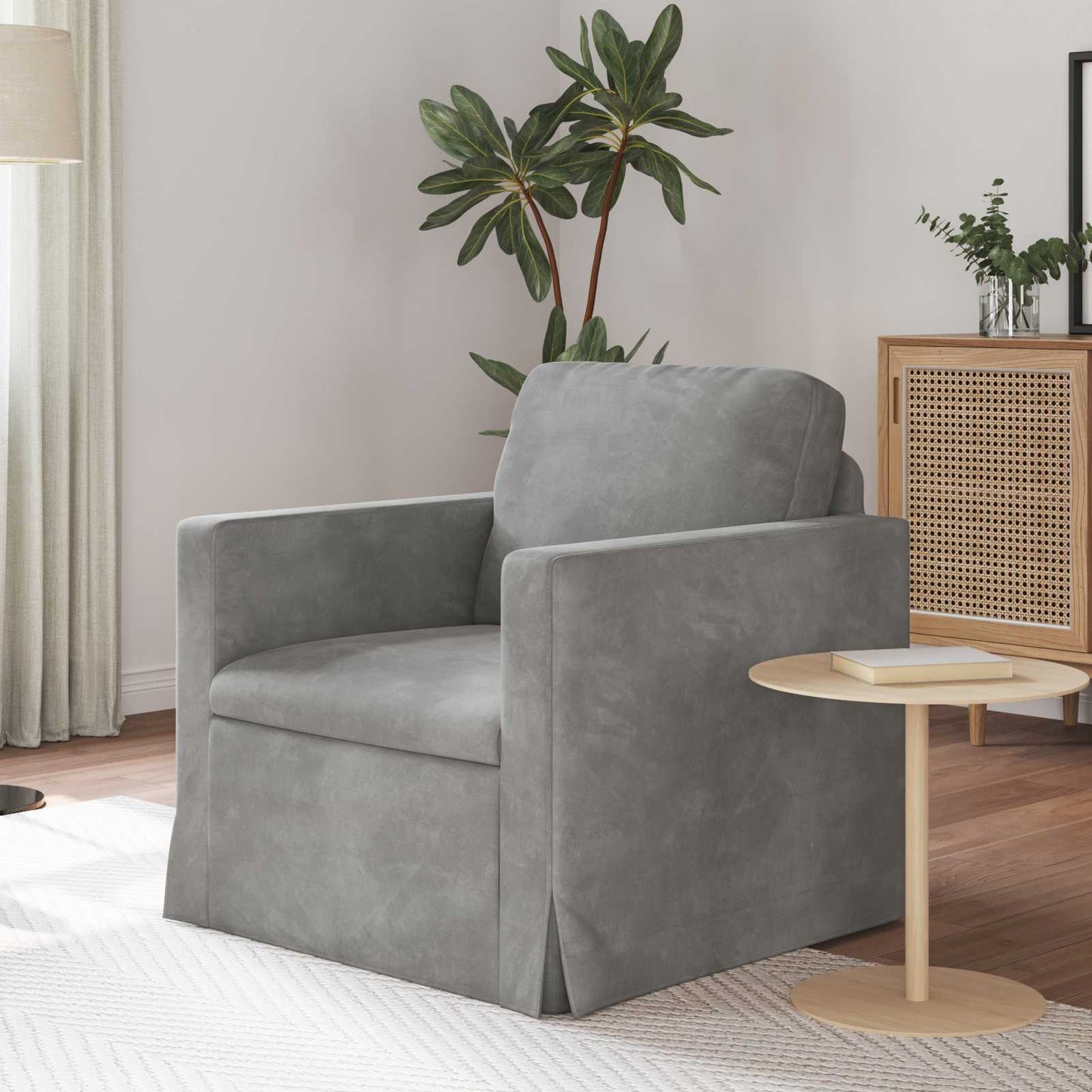 Divano Grigio chiaro 78 x 78 x 80 cm Velluto | homemem39