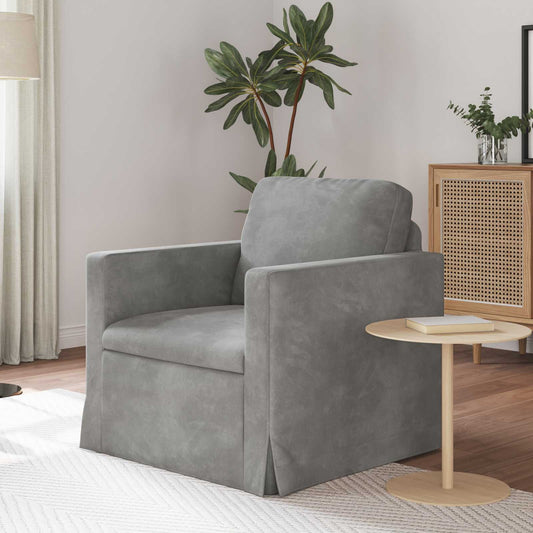 Divano Grigio chiaro 78 x 78 x 80 cm Velluto | homemem39