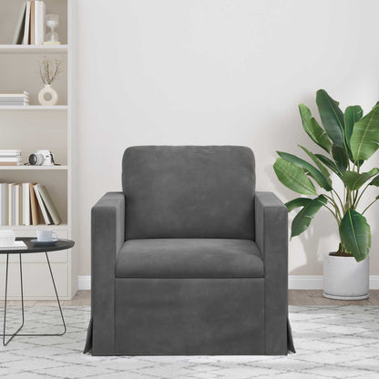 Divano Grigio scuro 78 x 78 x 80 cm Velluto | homemem39