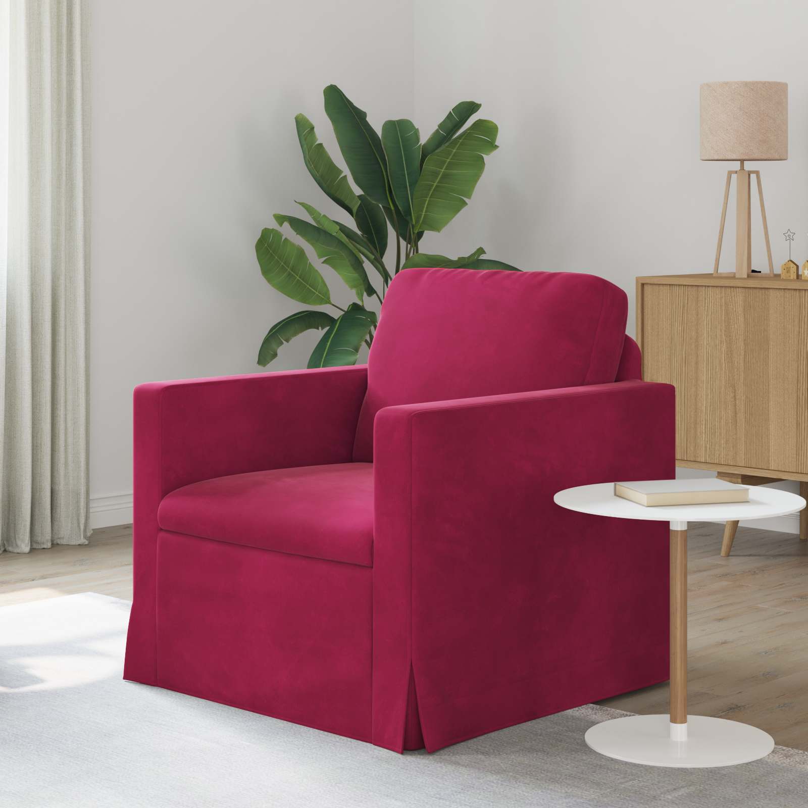Divano Rosso Vino 78 x 78 x 80 cm Velluto | homemem39