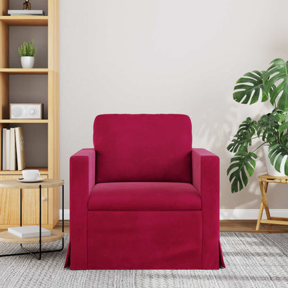 Divano Rosso Vino 78 x 78 x 80 cm Velluto | homemem39