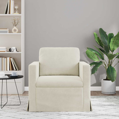Divano Crema 78 x 78 x 80 cm Velluto | homemem39