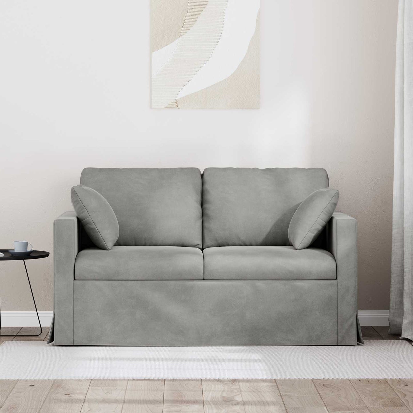 Divano Grigio chiaro 138 x 78 x 80 cm Velluto | homemem39