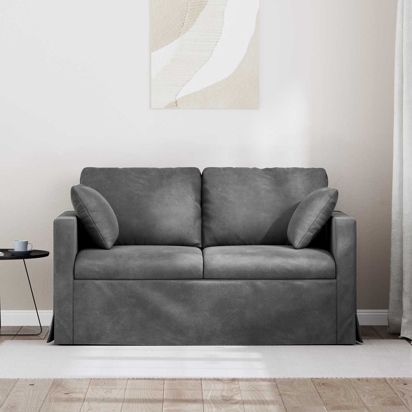 Divano Grigio scuro 138 x 78 x 80 cm Velluto