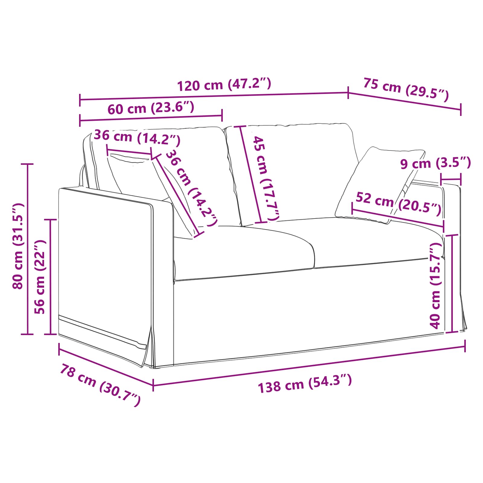 Divano Rosa 138 x 78 x 80 cm Velluto | homemem39