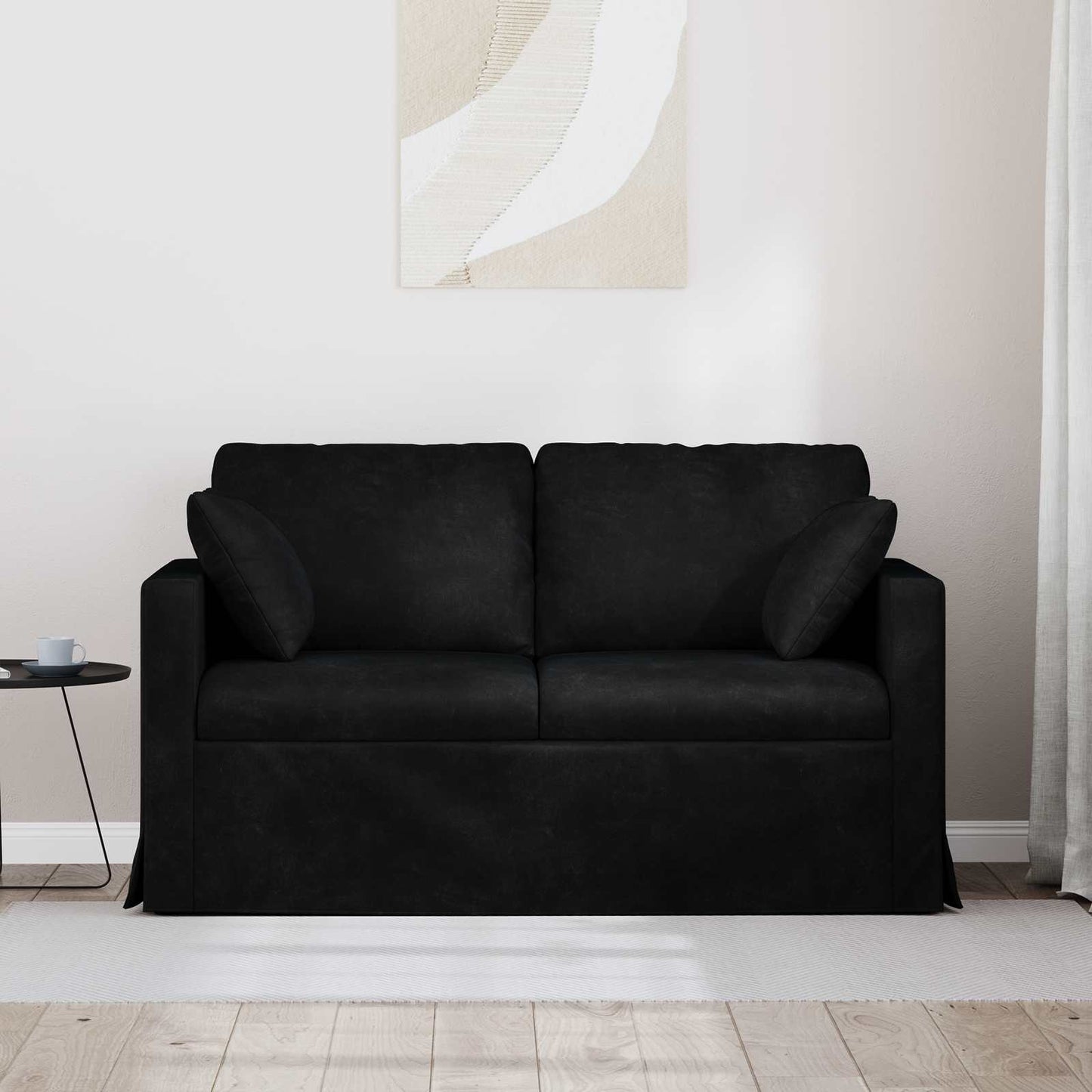 Divano Nero 138 x 78 x 80 cm Velluto | homemem39