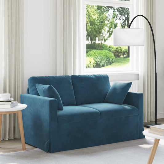 Divano Blu 138 x 78 x 80 cm Velluto | homemem39