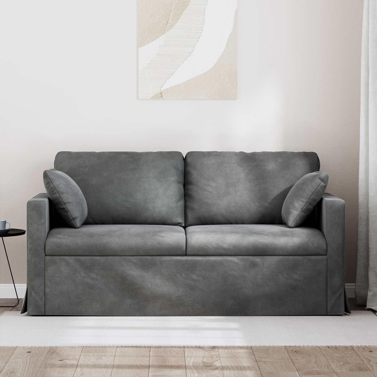 Divano Grigio scuro 158 x 78 x 80 cm Velluto | homemem39