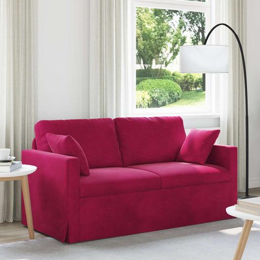 Divano Rosso Vino 158 x 78 x 80 cm Velluto | homemem39