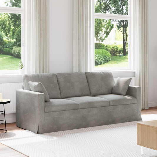 Divano Grigio chiaro 198 x 78 x 80 cm Velluto | homemem39