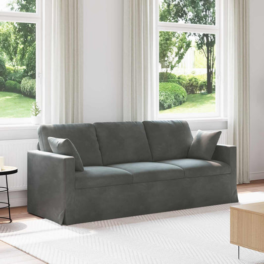 Divano Grigio scuro 198 x 78 x 80 cm Velluto | homemem39
