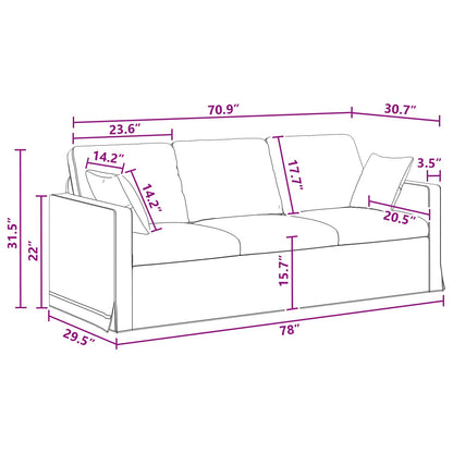 Divano Grigio scuro 198 x 78 x 80 cm Velluto | homemem39