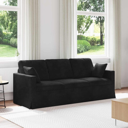 Divano Nero 198 x 78 x 80 cm Velluto | homemem39