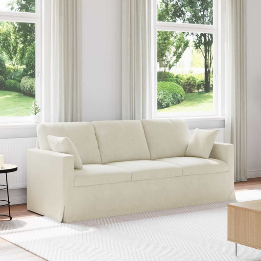 Divano Crema 198 x 78 x 80 cm Velluto | homemem39