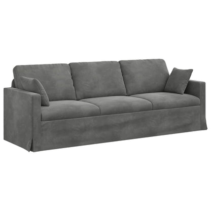 Divano Grigio scuro 228 x 78 x 80 cm Velluto