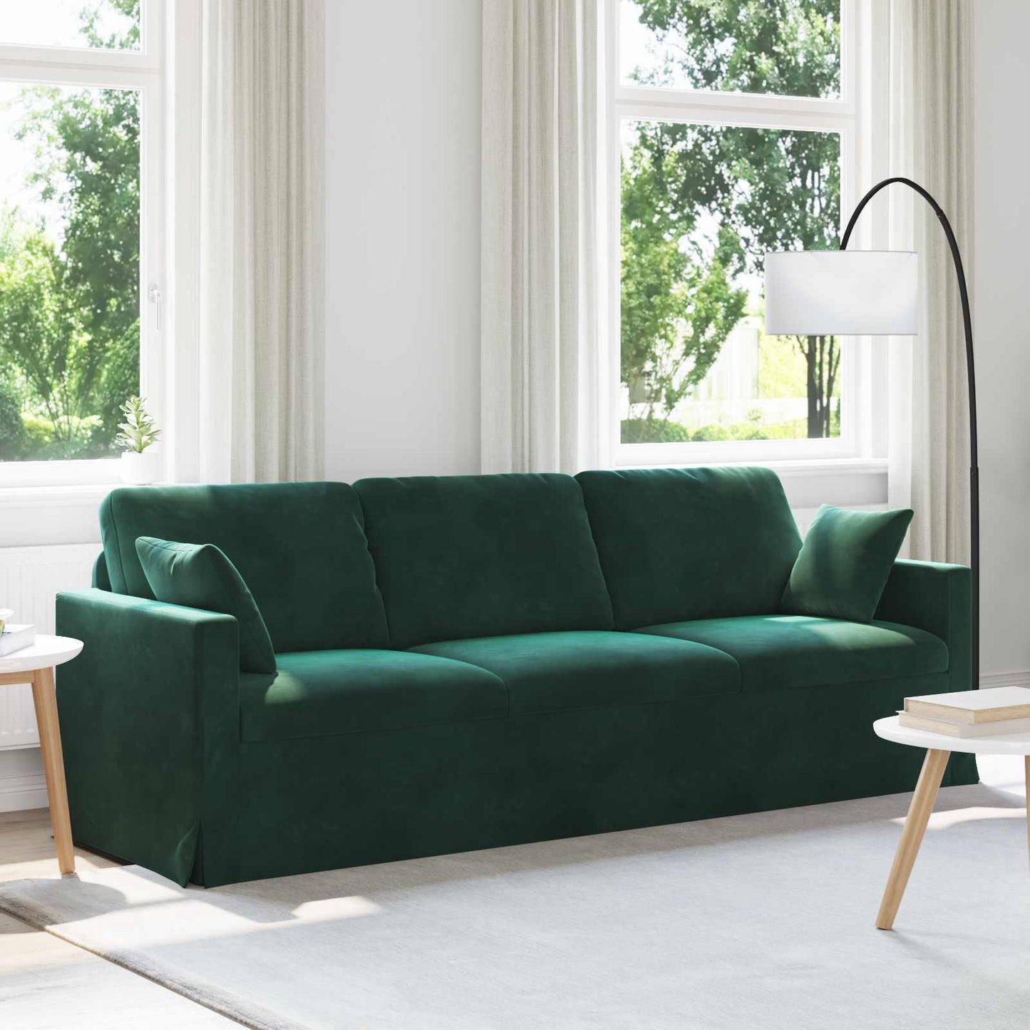 Divano Verde Scuro 228 x 78 x 80 cm Velluto