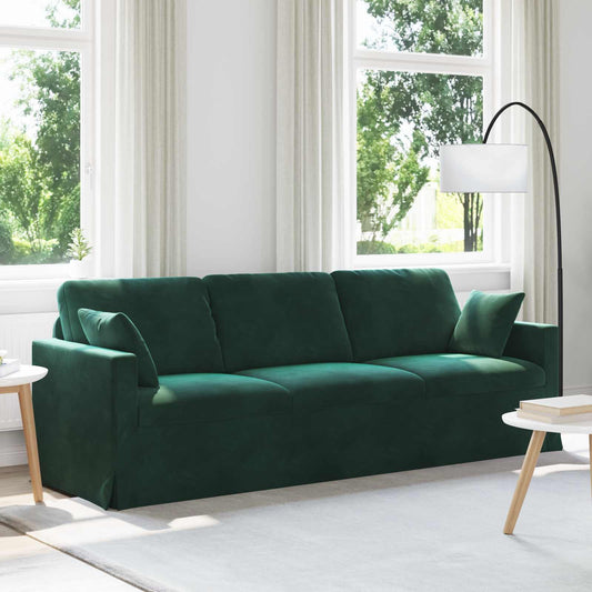 Divano Verde Scuro 228 x 78 x 80 cm Velluto