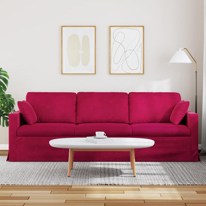 Divano Rosso Vino 228 x 78 x 80 cm Velluto | homemem39