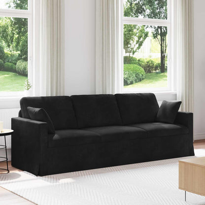 Divano Nero 228 x 78 x 80 cm Velluto