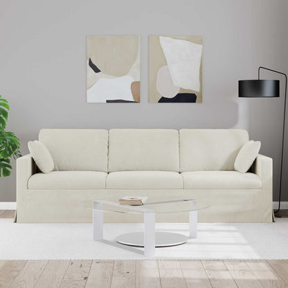 Divano Crema 228 x 78 x 80 cm Velluto | homemem39