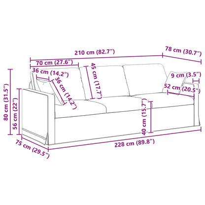 Divano Blu 228 x 78 x 80 cm Velluto | homemem39