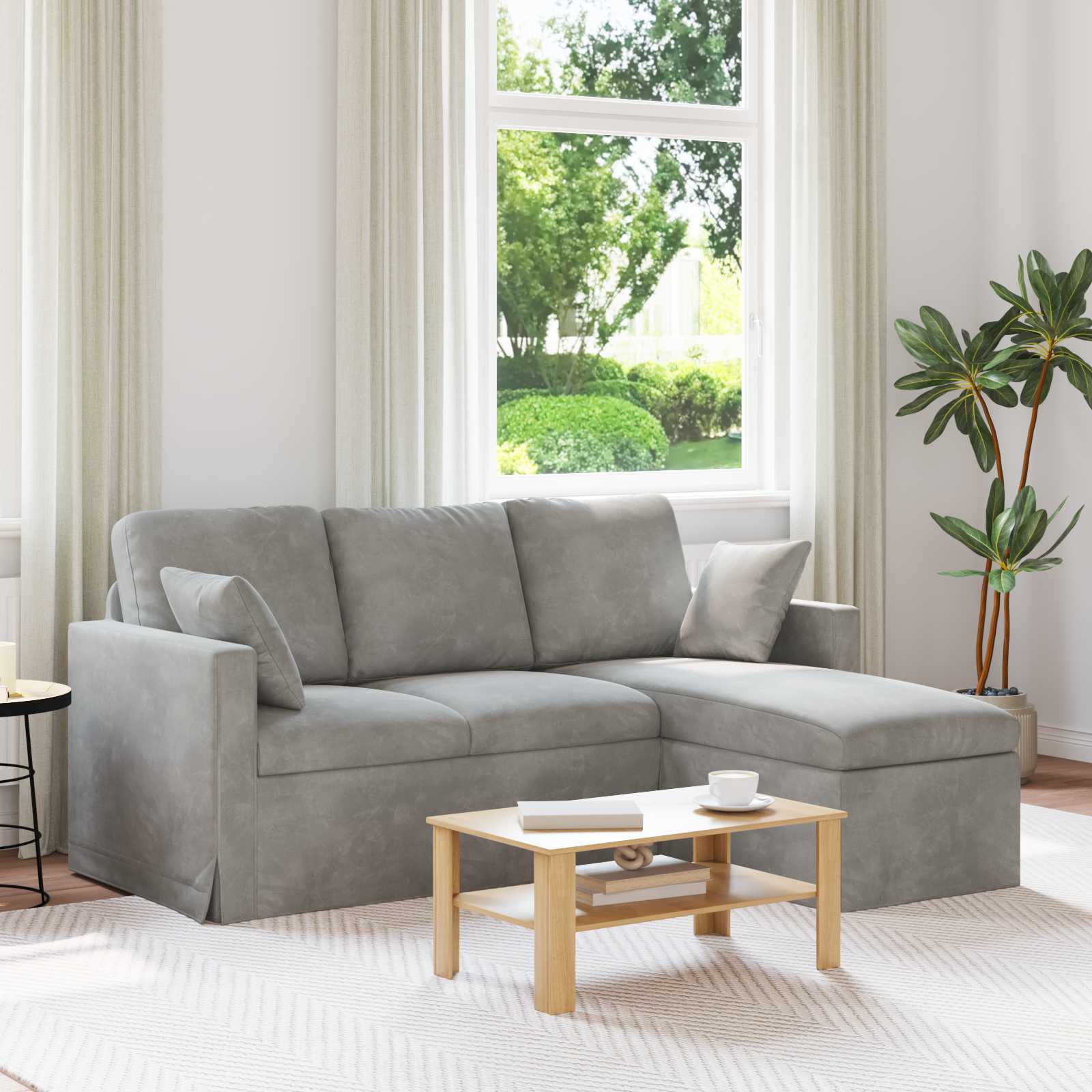 Divano Grigio chiaro 178 x 134 x 80 cm Velluto | homemem39