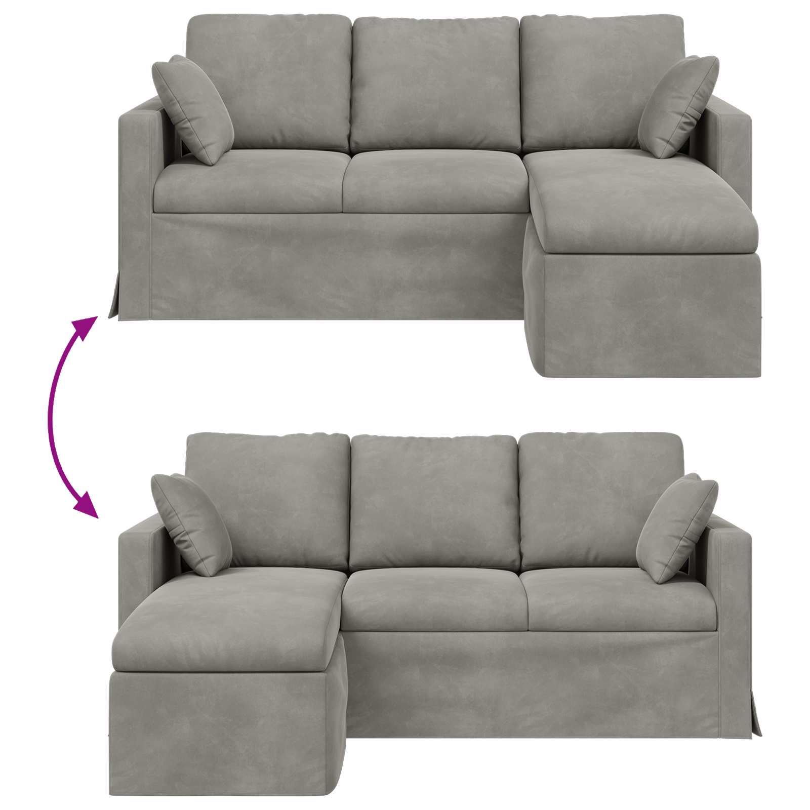 Divano Grigio chiaro 178 x 134 x 80 cm Velluto | homemem39