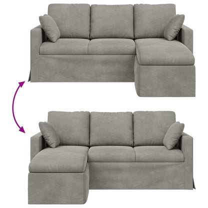 Divano Grigio chiaro 178 x 134 x 80 cm Velluto | homemem39