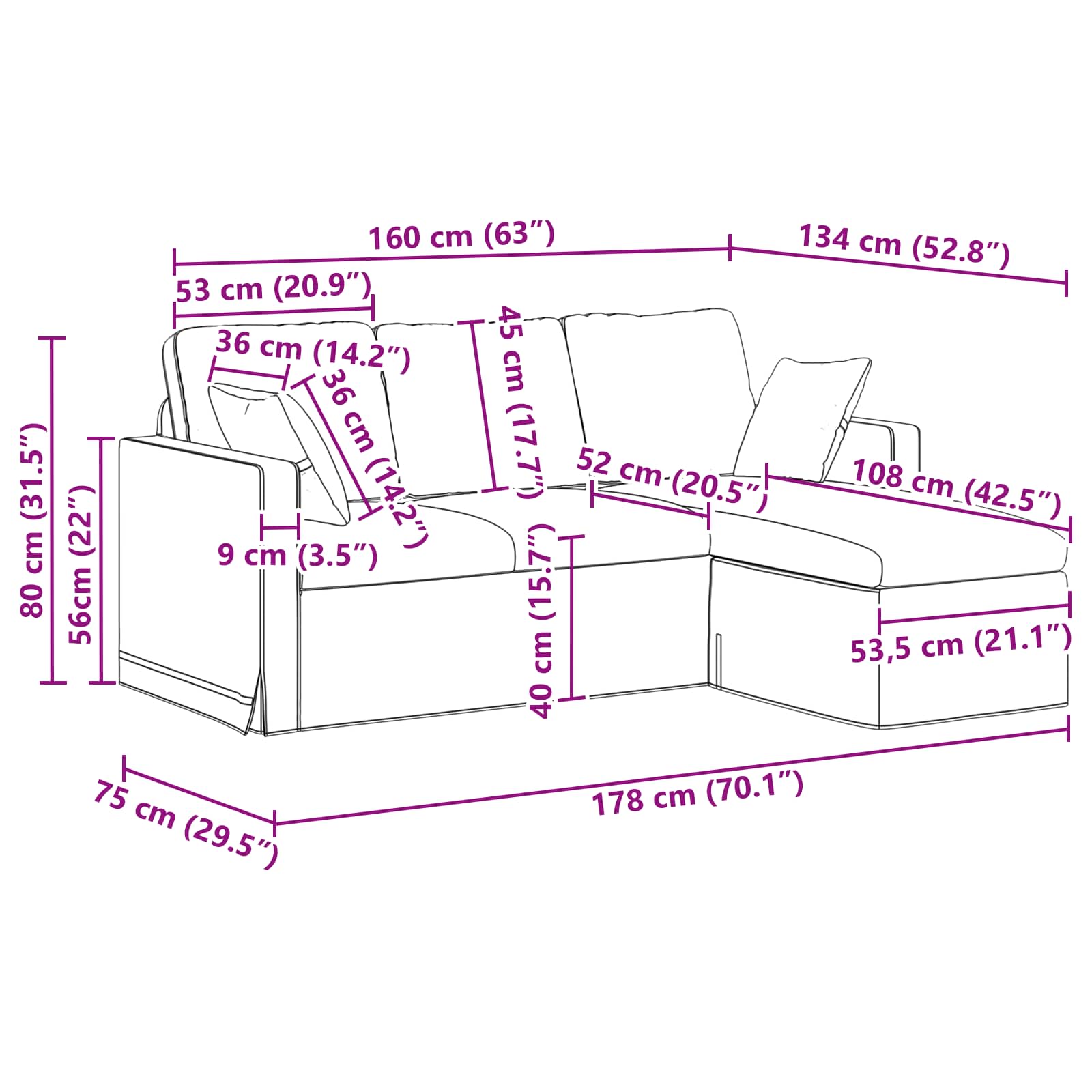 Divano Grigio chiaro 178 x 134 x 80 cm Velluto | homemem39
