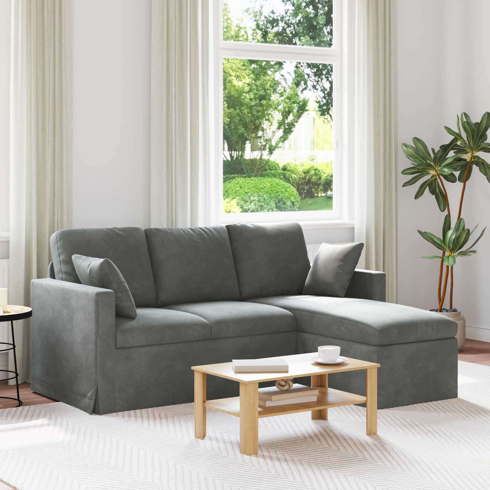 Divano Grigio scuro 178 x 134 x 80 cm Velluto | homemem39