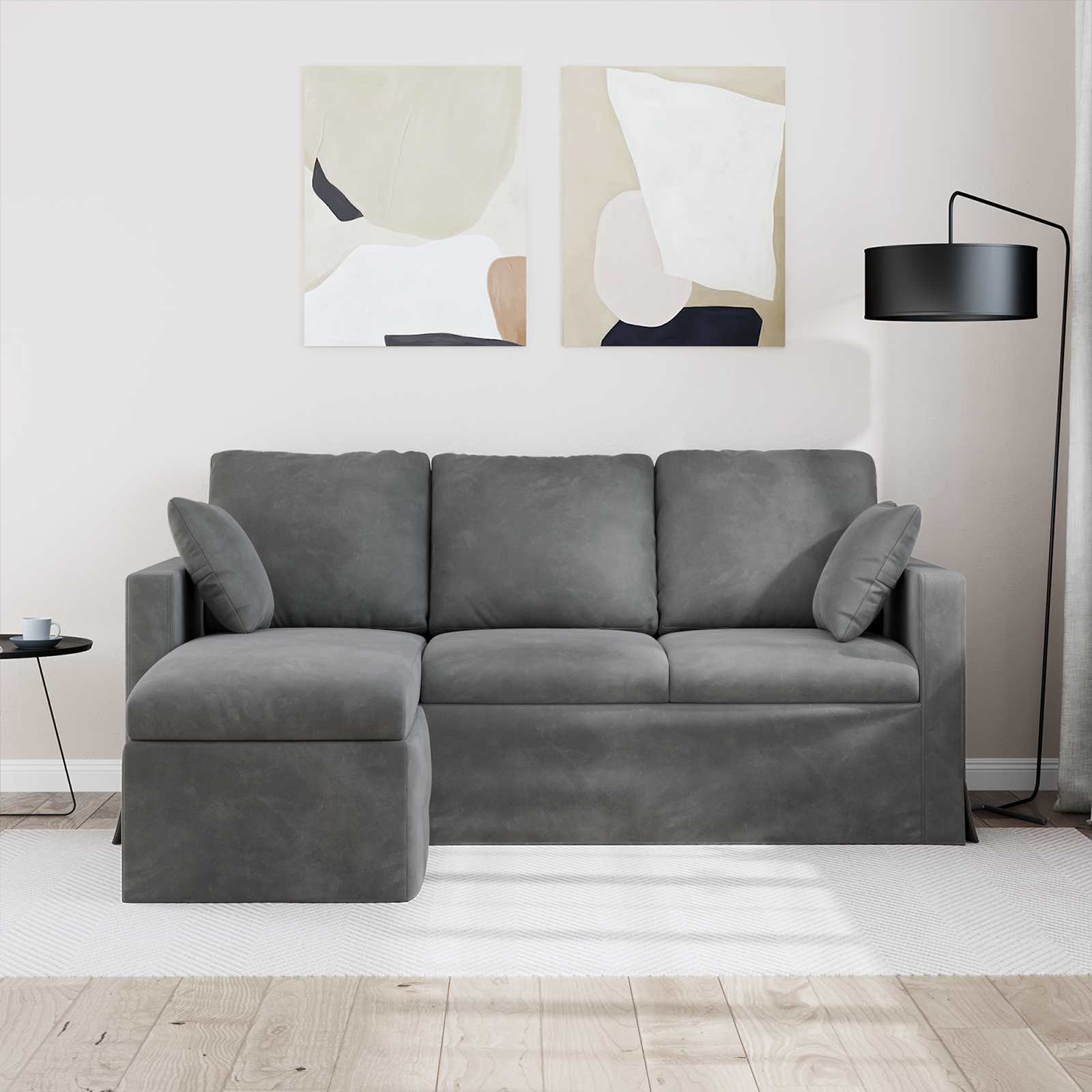 Divano Grigio scuro 178 x 134 x 80 cm Velluto | homemem39