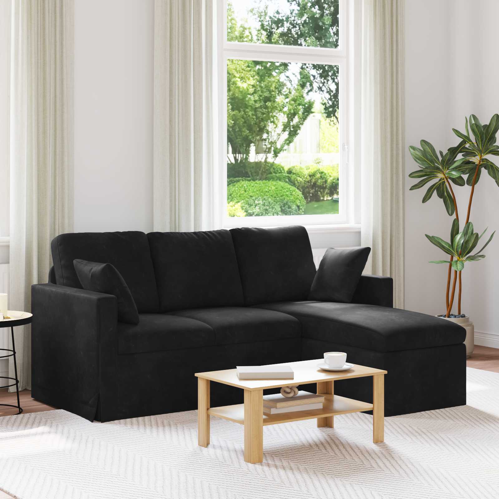 Divano Nero 178 x 134 x 80 cm Velluto | homemem39