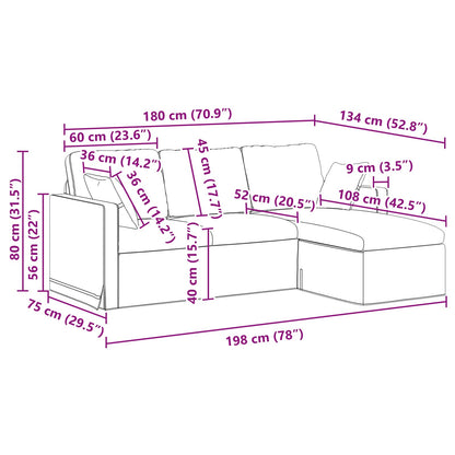 Divano Grigio chiaro 198 x 134 x 80 cm Velluto | homemem39