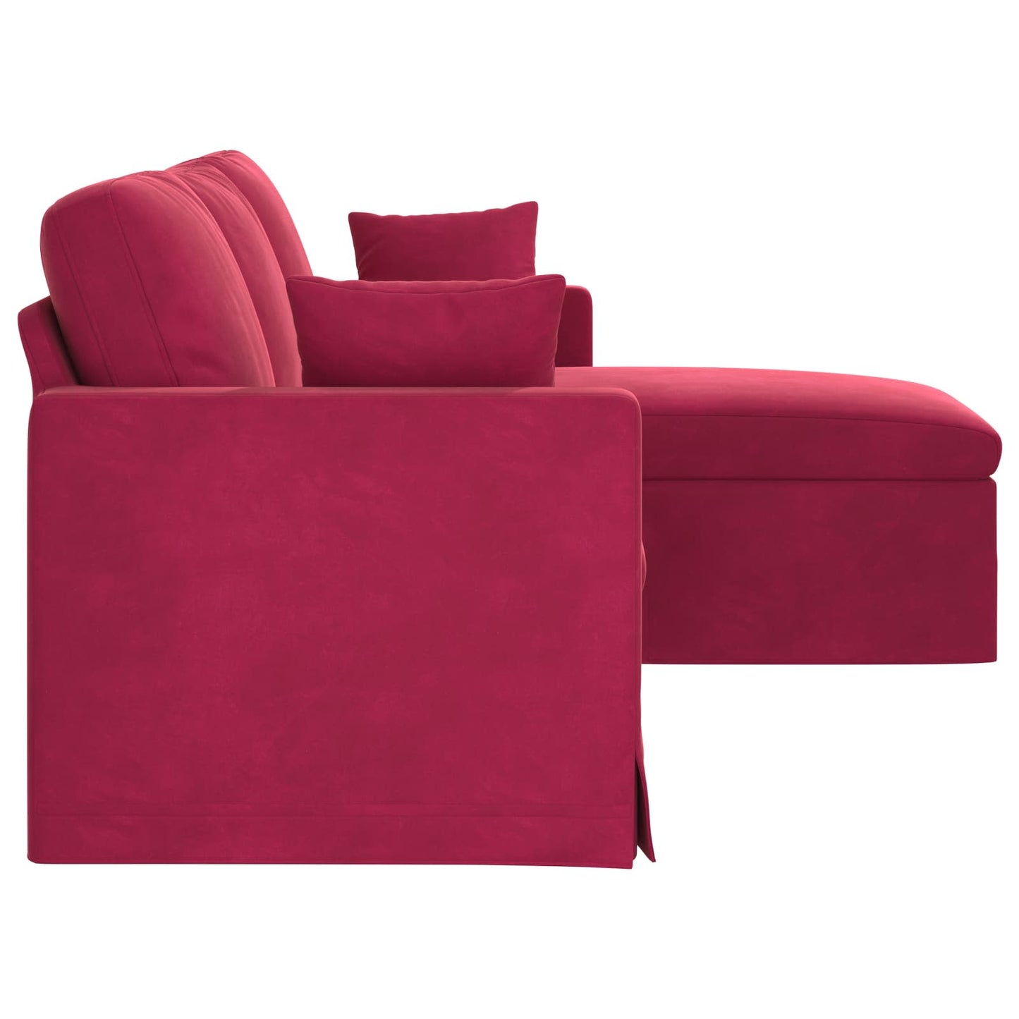 Divano Rosso Vino 198 x 134 x 80 cm Velluto