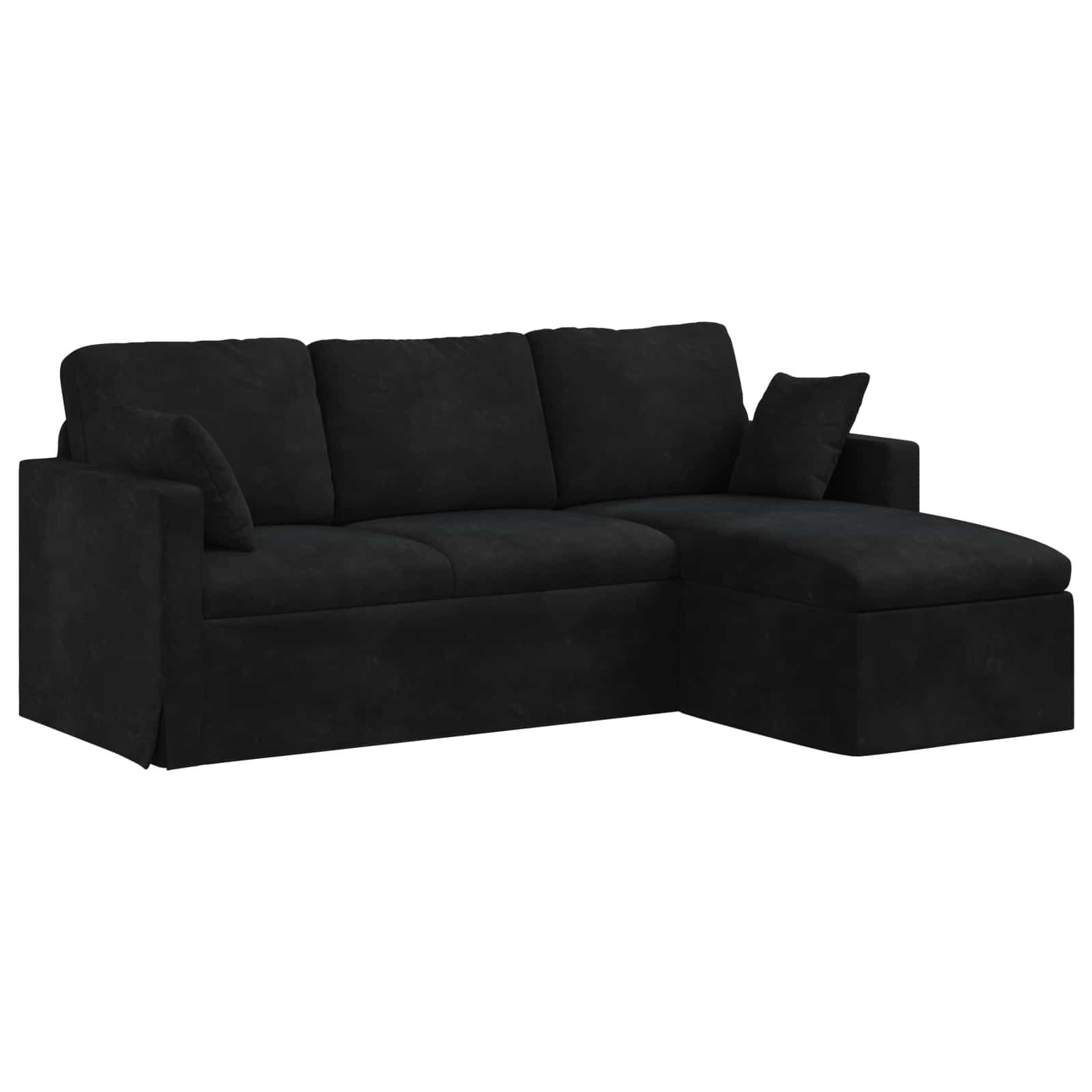 Divano Nero 198 x 134 x 80 cm Velluto | homemem39