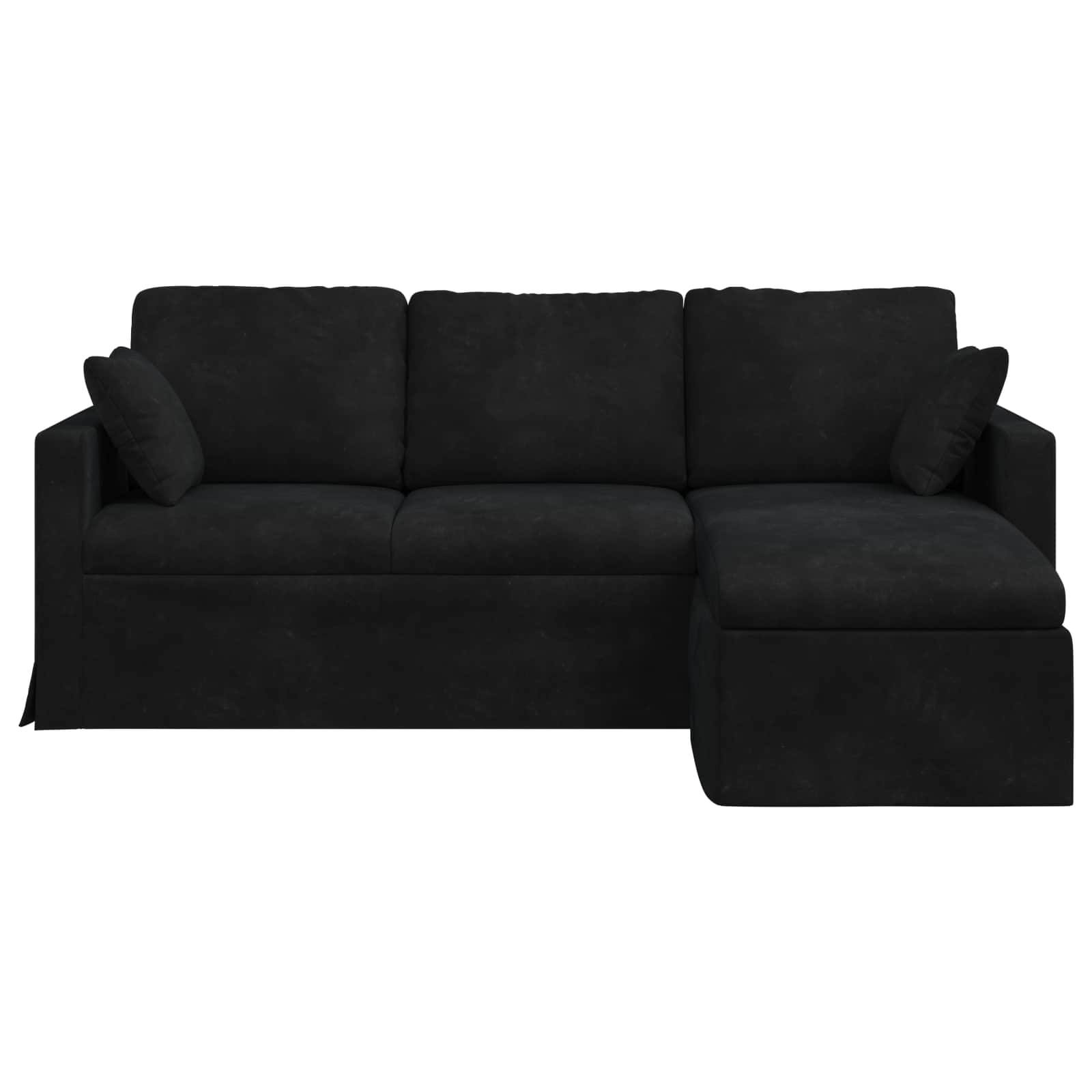 Divano Nero 198 x 134 x 80 cm Velluto | homemem39
